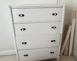 White Painted Bamboo-Style Dresser