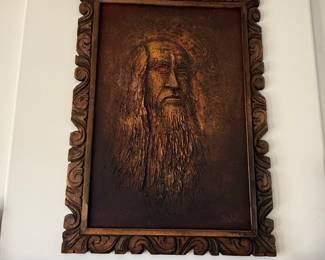 Carved Portrait Plaque of a Bearded Man