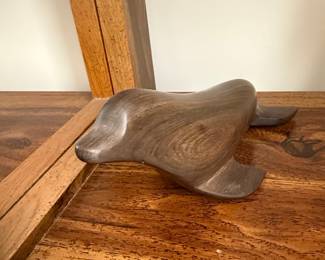 Carved Wooden Dolphin Sculpture