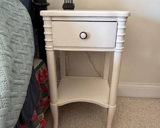 White Spindle Nightstand