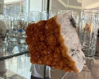Citrine and Quartz Geode Cluster