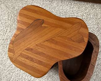 Wooden Trinket Box with Dolphin Inlay