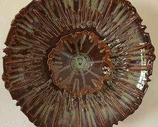 Ceramic Wall Art - Ruffled Floral Design