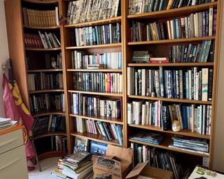 Assorted Bookshelves with Various Books and Decorative Items