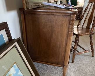 Vintage Oak Vanity Desk and Chair Set