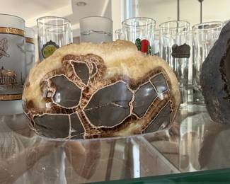 Polished Septarian Nodule Geode Slice