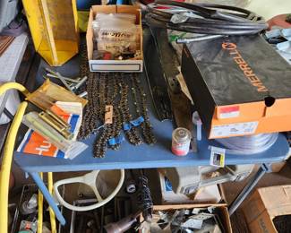 Chainsaw parts, chains and debarker attachment