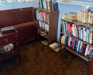 Books, Bookcases, Beautiful Twin size Sleigh Headboards and footboards.