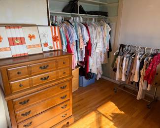 Vintage Clothing, Vintage Towel sets.  Colonial Style High Boy Dresser