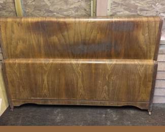 Vintage Streamline Art Deco Bead Headboard and Footboard Set