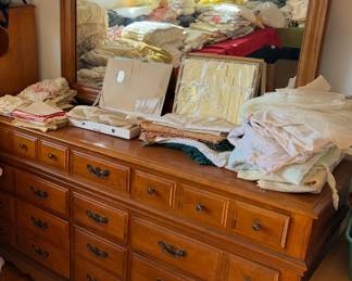 Colonial Style Dresser with Mirror