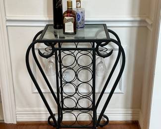 Wine and glass holder table