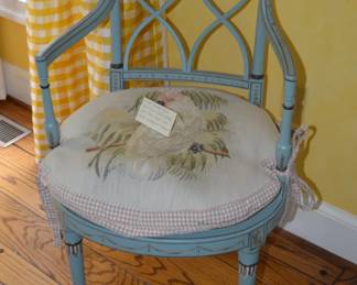 French Market Hand Painted Blue Julia Chair