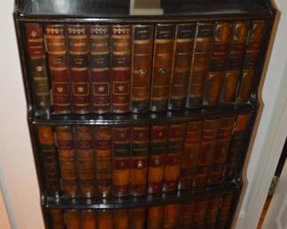 Maitland Smith leather bookcase with panel