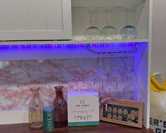 Upper cabinets of coffee/wine station 
