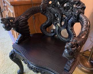 Gorgeous ebony wood antique Chinese chair
