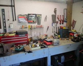 Work Bench with Hand Tools