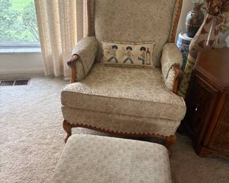 . . . French Provincial chair and ottoman for earlier glider