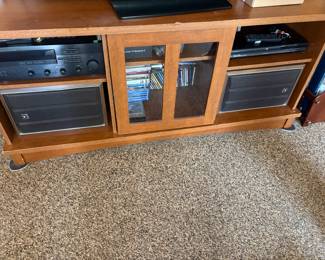 . . .  TV stand and vintage stereo components