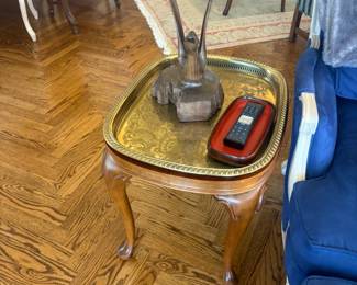 . . . side table and brass tray