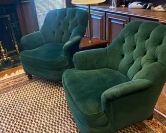 . . . two Kelly green accent chairs -- comfy!