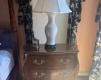 . . . and matching two-drawer night stand with complimentary lamp