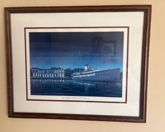 . . . The Delphine docked at Rose Terrace signed print