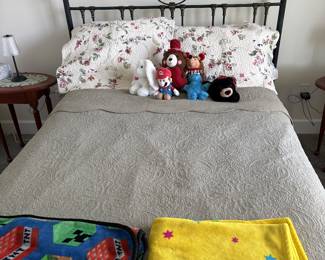 Black metal frame bed, full or queen