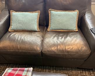 Leather loveseat