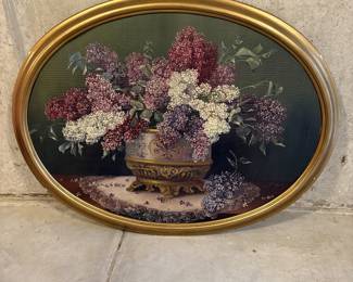 Oil on Canvas Lilacs by G Horst
