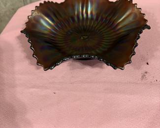 Northwood amethyst carnival glass bowl