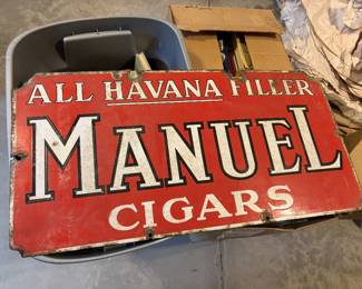 Vintage Manuell cigars, porcelain sign
