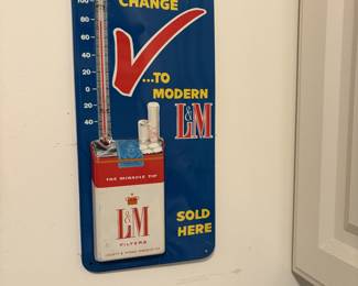 Vintage L&M cigarette thermometer