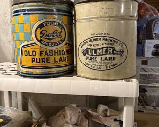 Large collection of vintage, large and small tins