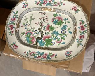 Charles Meigh antique Indian tree pattern, oval serving platter