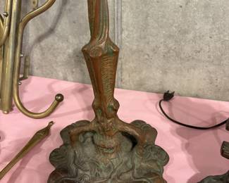 Art Nouveau bronze table lamp