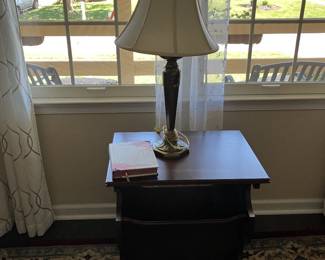 lamp and magazine side table