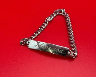 Sterling Silver 7 Cuban Link I Love You ID Bracelet
