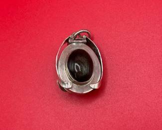 Unique Mexico Silver And Stone Pendant
