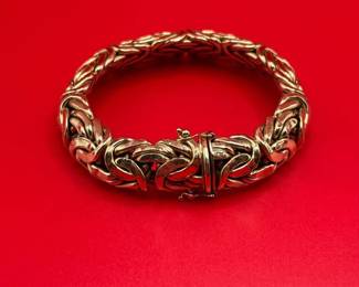 Solid 14K Yellow Gold Byzantine Bracelet