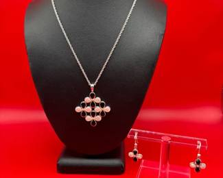 Sterling Silver Mother Of Pearl Mandala Fine Jewelry Set