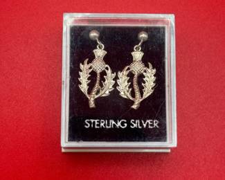 New Sterling Silver Thistle Earrings