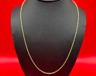 20 14K 2mm Yellow Gold Necklace