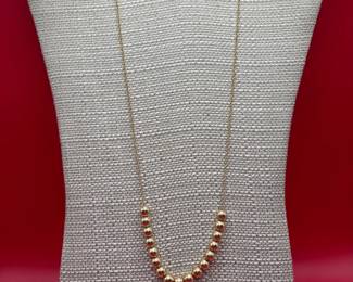 14K Yellow Gold Beaded 24 Necklace