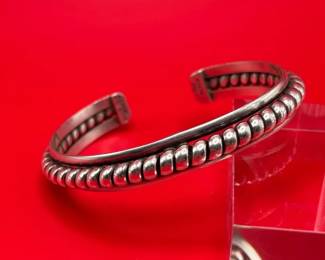 Navajo Sterling Silver Twist Cuff Bracelet
