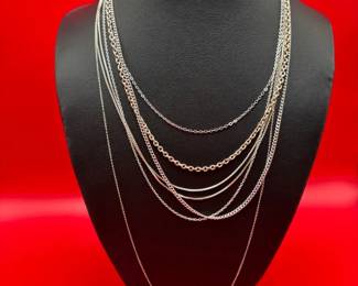 Lot Of Sterling Silver Necklaces