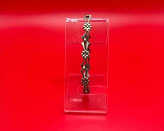 Vintage Sterling Silver Flower Bracelet