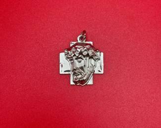 Creed Solid Sterling Silver Christ Head Pendant