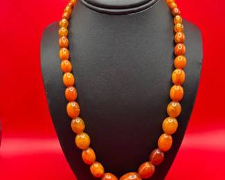 Vintage Stone Necklace With 14K Yellow Gold Clasp