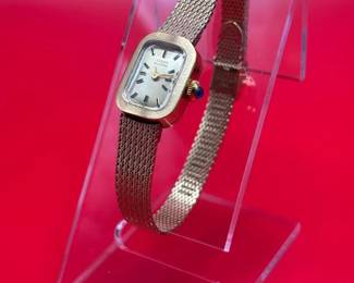 Vintage Lucien Piccard Womens 14K Gold Watch